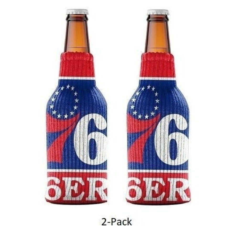 2-Pack, Drink Koozie NBA Knit Coolers Philadelphia 76ERS Fits Any Size Bottle